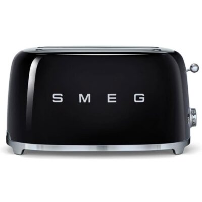 Smeg 50's Retro Style Aesthetic 4 Slice ToasterBlack TSF02BLAU