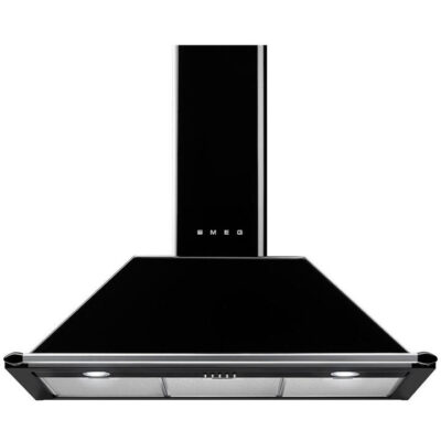 Smeg 90cm Victoria Aesthetic Canopy Rangehood Black KT90BLA
