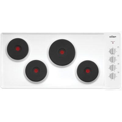 Chef 90cm Electric Solid CooktopWhite CHS942WB