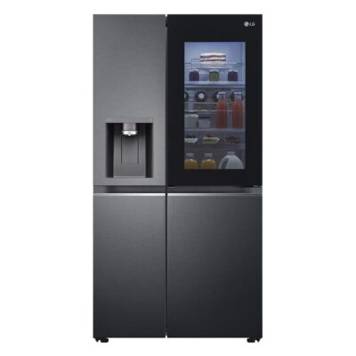 LG 635L Side by Side Fridge with Instaview Door-In-Door GS-V635MBLC