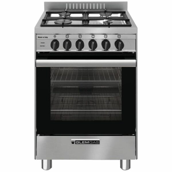 Glem Gas 53cm Dual Fuel Freestanding Cooker - Stainless Steel GB534GE