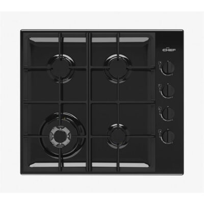 Chef 60cm 4 Burner Gas CooktopBlack CHG644DC