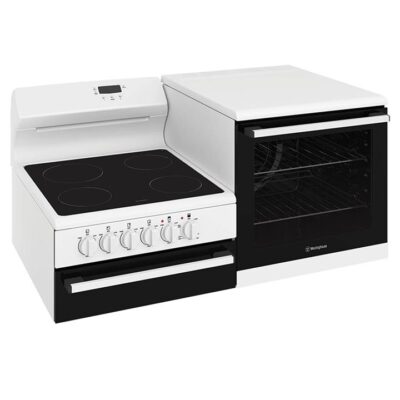 Westinghouse Elevated electric freestanding cooker with separate grill, white WDE143WC-R