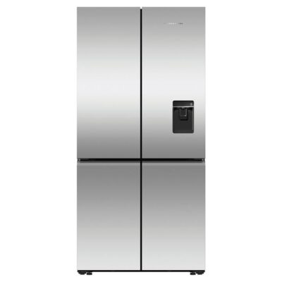 Fisher & Paykel Freestanding Quad Door Refrigerator Freezer, 90.5cm, 690L, Ice & Water Stainless Steel RF730QNUVX1
