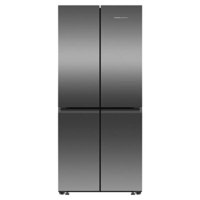 Fisher & Paykel Freestanding Quad Door Refrigerator Freezer , 79cm, 498L Black Stainless Steel RF500QNB1