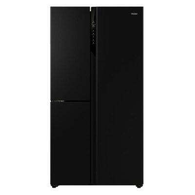 Haier S+ Three-Door Side-by-Side Refrigerator Freezer, 90.5cm, 575L - Black HRF575XC