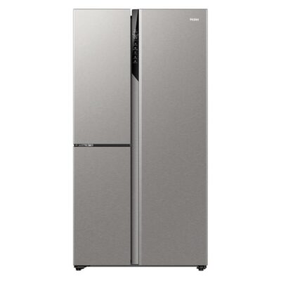 Haier S+ Three-Door Side-by-Side Refrigerator Freezer, 90.5cm, 575L - Satina HRF575XS
