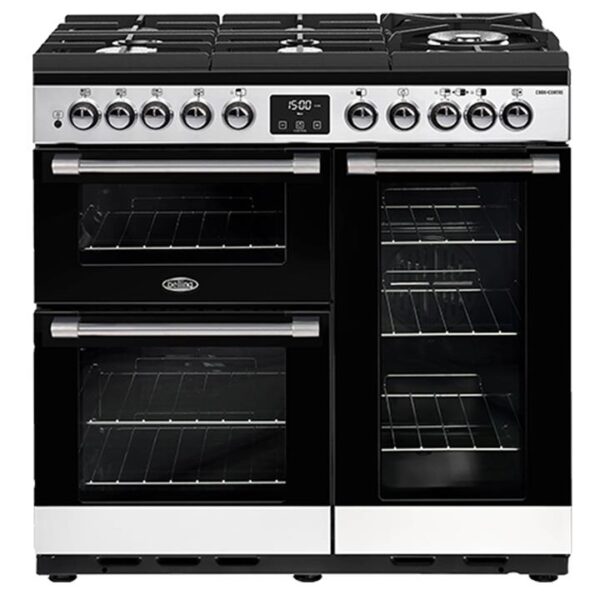 Belling CookCentre Deluxe 90cm Gas-Through-Glass Range Cooker - Stainless Steel BCC900GTGSS