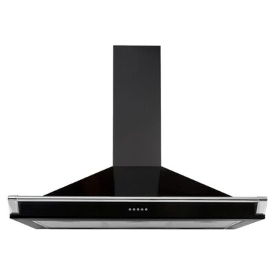 Belling Richmond 90cm Canopy Rangehood with Rail, Black BC90BTR