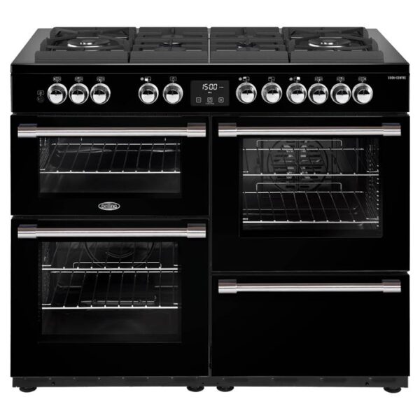 Belling CookCentre Deluxe 110cm Gas-Through-Glass Range Cooker - Black BCC1100GTGB