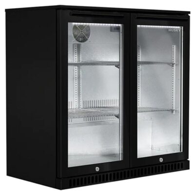 Husky 190L Anti-Condensation Glass Door Alfresco Drinks Chiller in Black ALF-C2-BLK-840