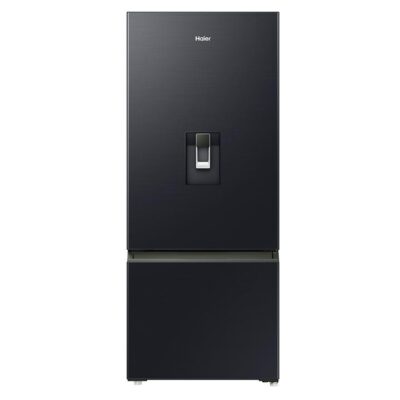 Haier Refrigerator Freezer, 70cm, 420L, Water, Bottom Freezer, Black HRF420BHC