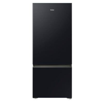 Haier Refrigerator Freezer, 70cm, 420L, Bottom Freezer, Black HRF420BC