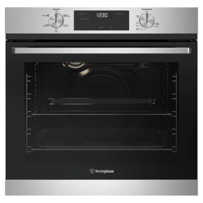 Westinghouse 60cm multi-function 5 fan forced stainless steel gas oven with electric grill, programmable timer, knob controls and 80L WVG6515SD