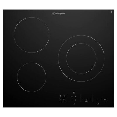 Westinghouse 60cm 3 zone ceramic cooktop with Hob2Hood, MaxiZone, dual variable zone, touch controls WHC633BD