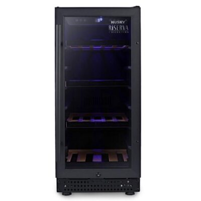Husky 80L Single Zone Wine Fridge in Black HUSWS-33SMBZY