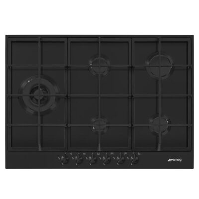 Smeg 72cm Classic Gas Cooktop - Matte Black PX375LMBAU