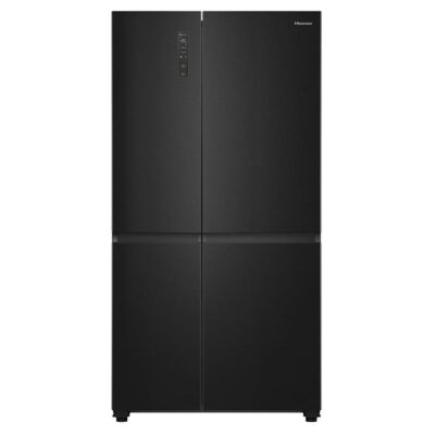 Hisense 652L Side by Side Fridge, Black Brushed Steel HRSBS652B