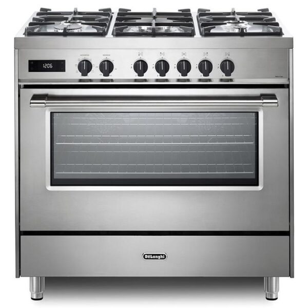 De'Longhi 90cm Freestanding Deluxe Dual Fuel Cooker - Stainless Steel DEF1407S