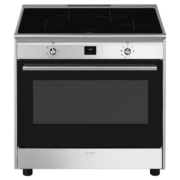 Smeg Classic 90cm Upright Cooker with Induction Hob - Stainless Steel CG90CIXT
