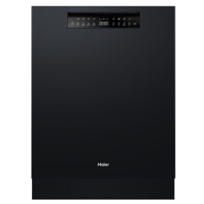 Haier 60cm Built-under Dishwasher, Steam, Black HDW15U3B1