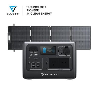BLUETTI EB55 + Solar Panels | Solar Generator Kit, EB55+SP200L | 700W, 537Wh, 200W Solar Kit