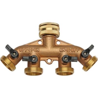 Hoselink 4-Way Brass Tap Adapter