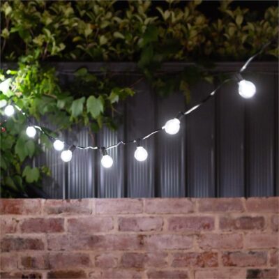 Hoselink Cool White Solar Party Bulb String Lights - 25 Bulb Starter Set