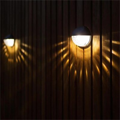 Hoselink Decorative Round Solar Wall Light 1LED - 2 Pack