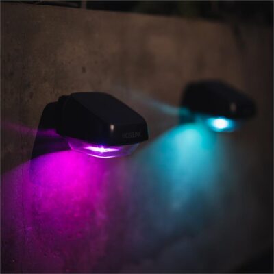 Hoselink Colour Change Solar Wall Light 5LED - 2 Pack