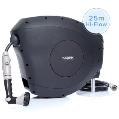 Hoselink Hi-Flow 25m Retractable Hose Reel - Charcoal