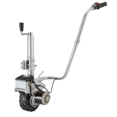 T-REX Powered Jockey Wheel Heavy Duty Electric Motorised 12V 350W for Caravans Trailer Boat Silver