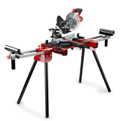 PRE-ORDER BAUMR-AG 210mm Sliding Compound Mitre Drop Saw and Adjustable Stand Combo