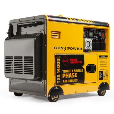GENPOWER 7kW Peak 5kW Rated Commercial Diesel Generator, Electric Key Start, 1 x 20A 415V 3 Phase, 3 x 15A 240V