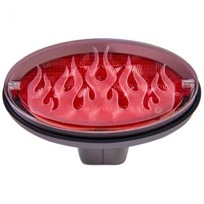 JAXSYN Novelty Tow-bar / Trailer Hitch Cover - Red Oval Brake light Flame job