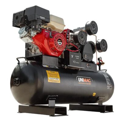 UNIMAC 115PSI 150L 18HP Industrial Petrol Powered Air Compressor with Electric Key Start