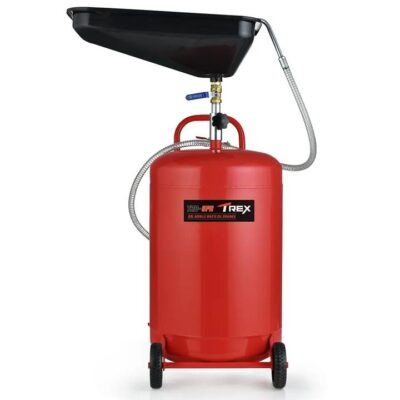 PRE-ORDER T-REX 80L Mobile Waste Oil Drainer, Telescopic, with Air Compressor Fitting, for Workshop