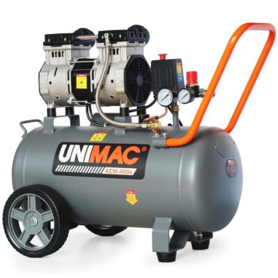 PRE-ORDER UNIMAC 40L 2.0HP Silent Oil-Free Electric Air Compressor, Portable, Twin Nitto Outlets