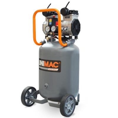 UNIMAC 2HP 50L Silent Oil-Free Portable Electric Air Compressor, Vertical, for Airtools, Tyre Inflation
