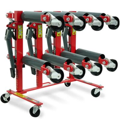 T-REX 2360kg Set of 4 Vehicle Positioning Jacks with Rack Stand, Mechanical Ratcheting Foot Pedal Wheel Dolly For Auto Car Moving