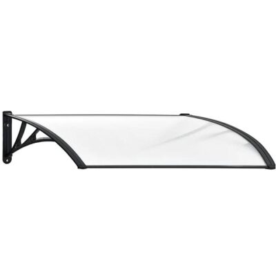 SHADE SHIELD 1x1m Exterior Awning, Black DIY External UV Rain Protection Clear Tinted Polycarbonate Canopy Cover