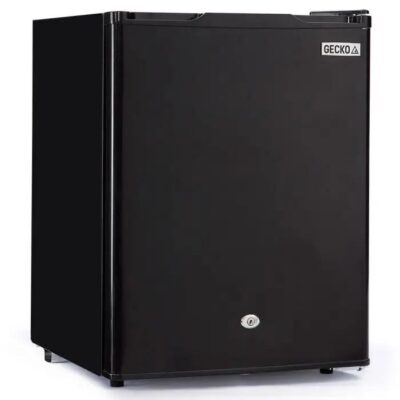 GECKO 70L Portable Bar Fridge and Freezer 12V/24V for Camping, Caravans, Black
