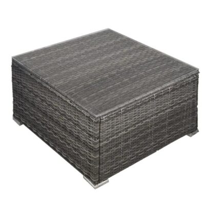 LONDON RATTAN 1 Piece Outdoor Wicker Coffee Table, Grey