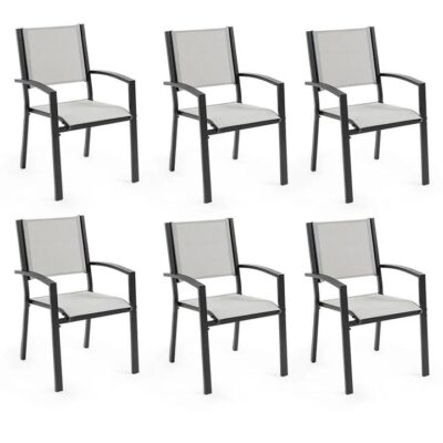 FORTIA 6pc Outdoor Dining Chair Set, for Outside
