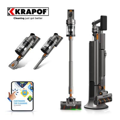 KRAPOF Auto Clean Power Q3 Cordless Stick Vacuum with Self-Emptying System