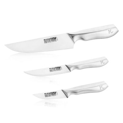 KlevaCut Master Series New 3pc Knife Set - Chef, Utility + Paring Knives