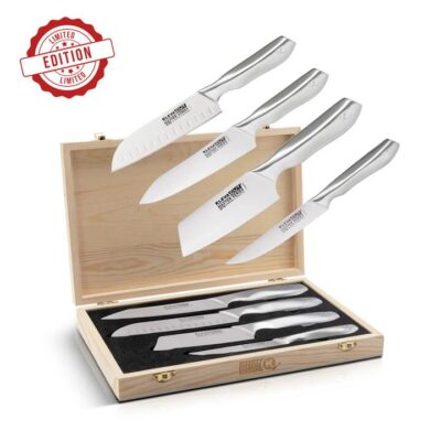 KlevaCut LIMITED EDITION 4 Piece Premium Knife Set With BONUS Bamboo Case