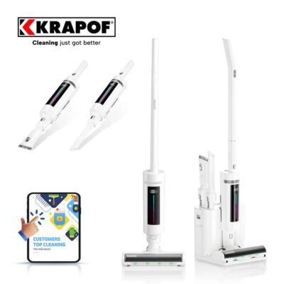 TV SPECIAL - KRAPOF Compact Clean Self-Empty 2-in-1 Vacuum - Handheld + Stick Vac (1.2kg)