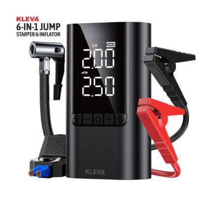 Kleva 6-in-1 Car Jump Starter & Air Compressor 6000mAh Power Bank