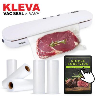 Kleva Vac Seal & Save Food Saver Vacuum Sealer + FREE Sealer Bags Rolls